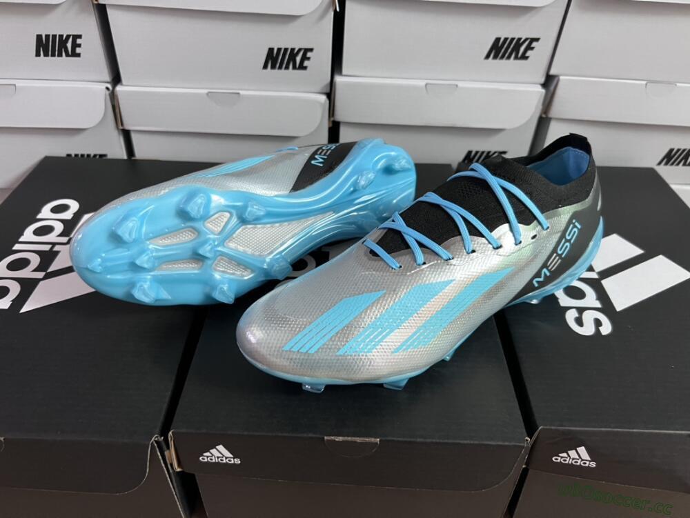 Unisex Adidas X Speedportal .1 2022 World Cup Boots FG Firm Ground Low-Tops Football Boots - Silver/Blue/Black
