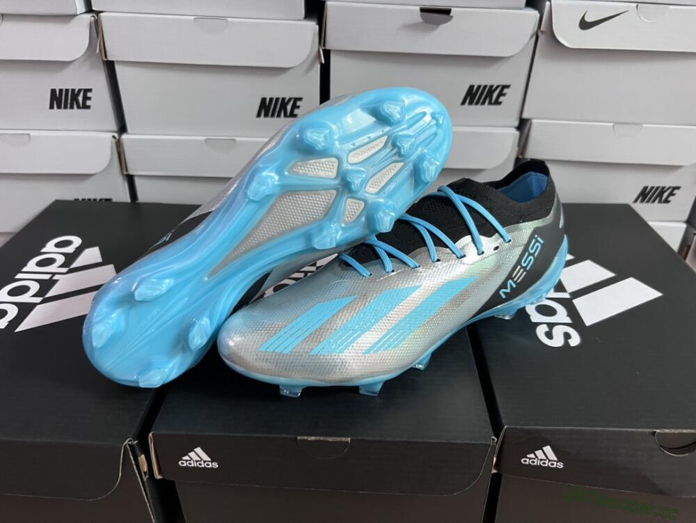 Unisex Adidas X Speedportal .1 2022 World Cup Boots FG Firm Ground Low-Tops Football Boots - Silver/Blue/Black
