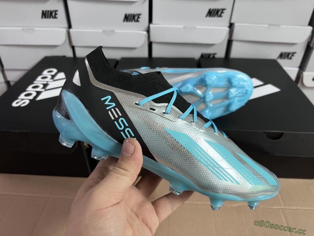 Unisex Adidas X Speedportal .1 2022 World Cup Boots FG Firm Ground Low-Tops Football Boots - Silver/Blue/Black
