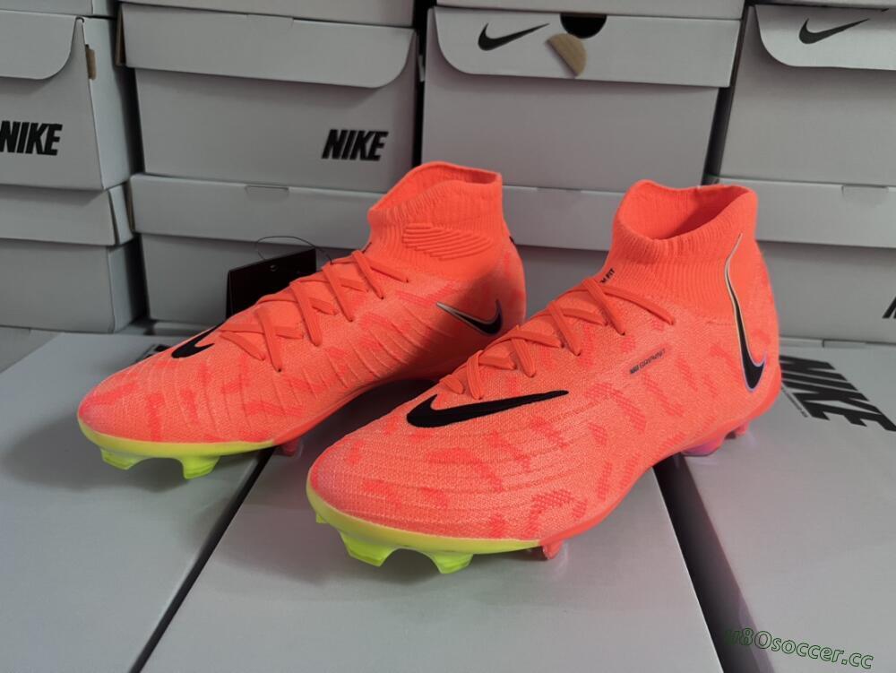 Unisex Nike Phantom Luna Elite FG Firm Ground High-Tops Football Boots - Orange/Black/Purple