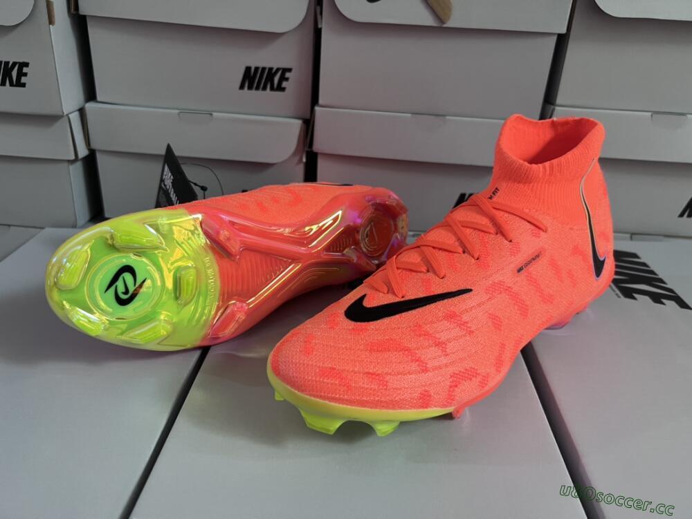 Unisex Nike Phantom Luna Elite FG Firm Ground High-Tops Football Boots - Orange/Black/Purple