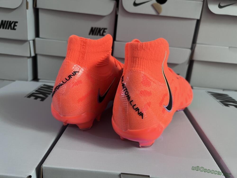 Unisex Nike Phantom Luna Elite FG Firm Ground High-Tops Football Boots - Orange/Black/Purple