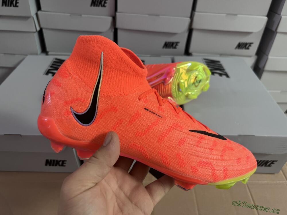 Unisex Nike Phantom Luna Elite FG Firm Ground High-Tops Football Boots - Orange/Black/Purple