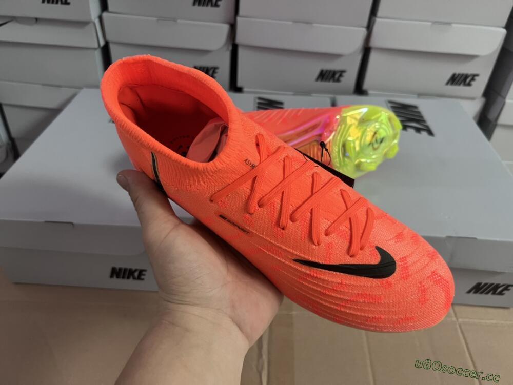 Unisex Nike Phantom Luna Elite FG Firm Ground High-Tops Football Boots - Orange/Black/Purple