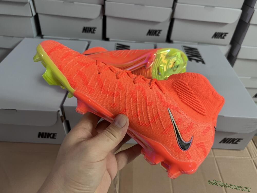 Unisex Nike Phantom Luna Elite FG Firm Ground High-Tops Football Boots - Orange/Black/Purple