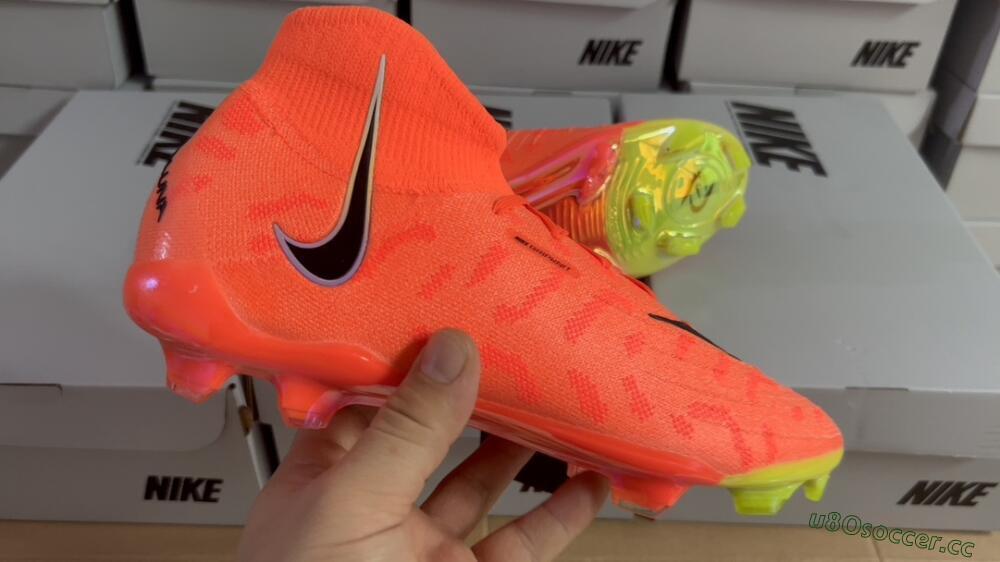 Unisex Nike Phantom Luna Elite FG Firm Ground High-Tops Football Boots - Orange/Black/Purple