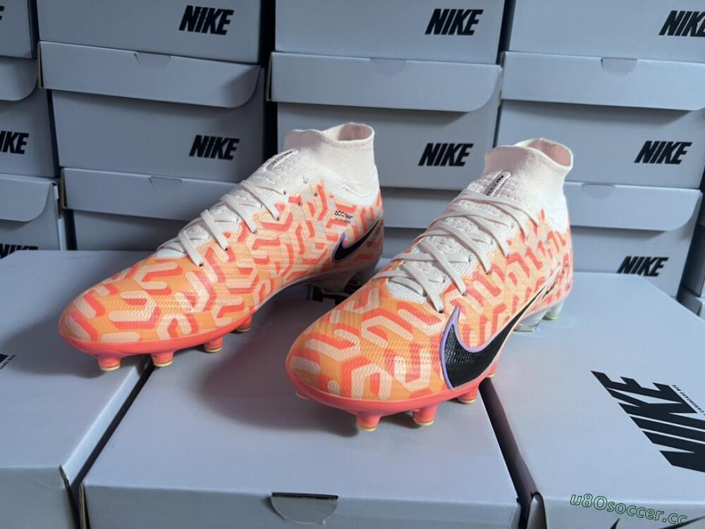 Unisex Nike Air Zoom Mercurial Superfly 9 Elite AG Artificial Grass High-Tops Football Boots - Pink/Black/Purple
