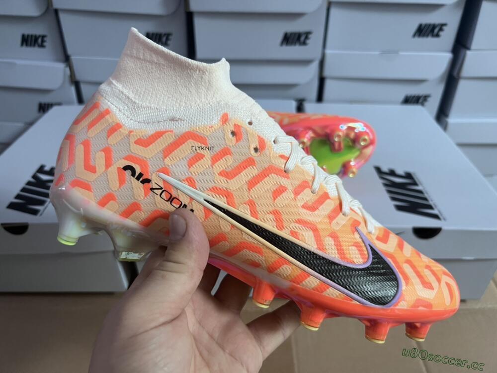 Unisex Nike Air Zoom Mercurial Superfly 9 Elite AG Artificial Grass High-Tops Football Boots - Pink/Black/Purple