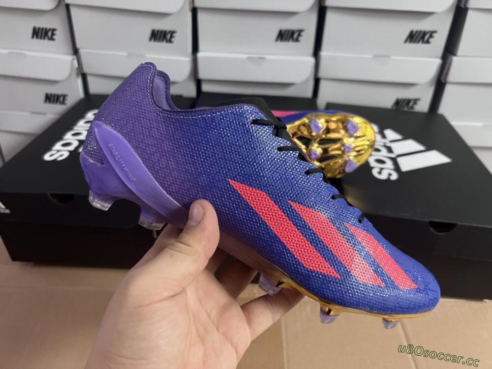 Men's Adidas X Crazyfast.1 FG Firm Ground Low-Tops Football Boots - Blue/Purple/Red