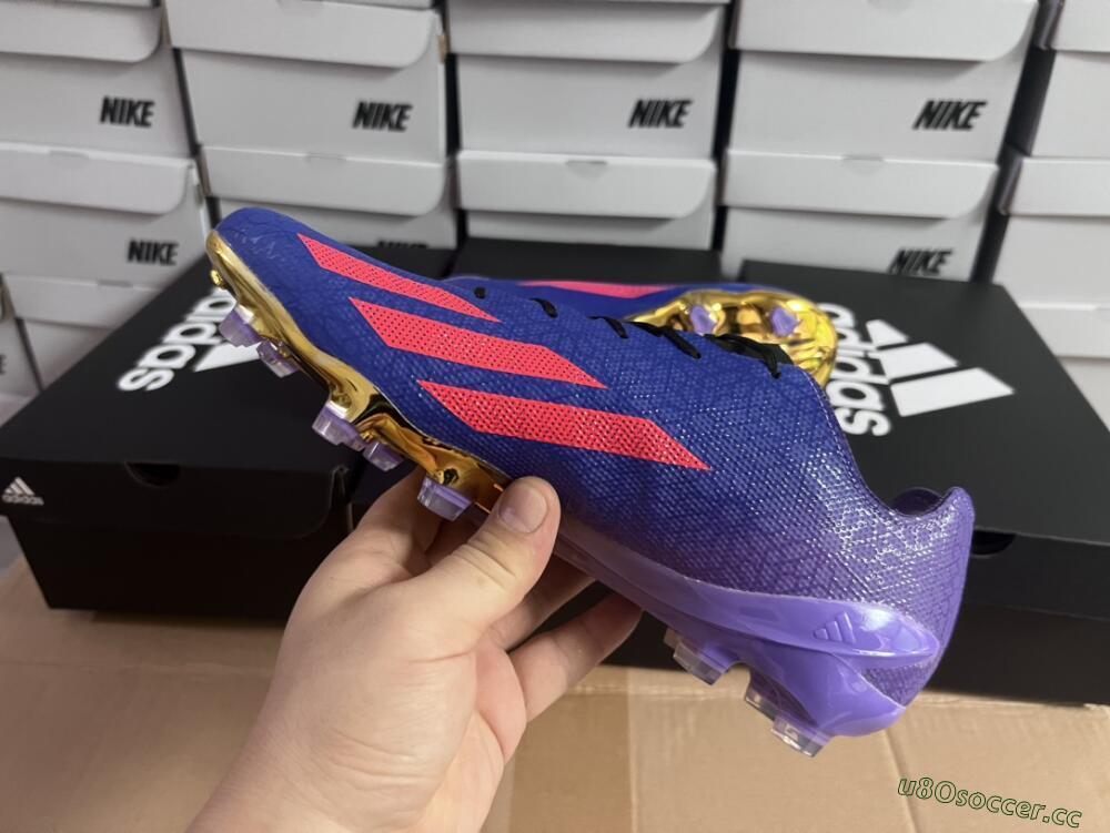 Men's Adidas X Crazyfast.1 FG Firm Ground Low-Tops Football Boots - Blue/Purple/Red