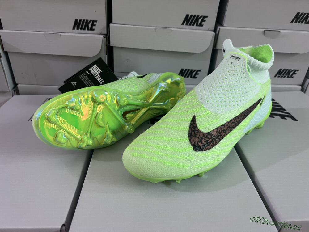 Unisex Nike Phantom GX DF Elite FG Firm Ground High-Tops Football Boots - Green/Black/Brown