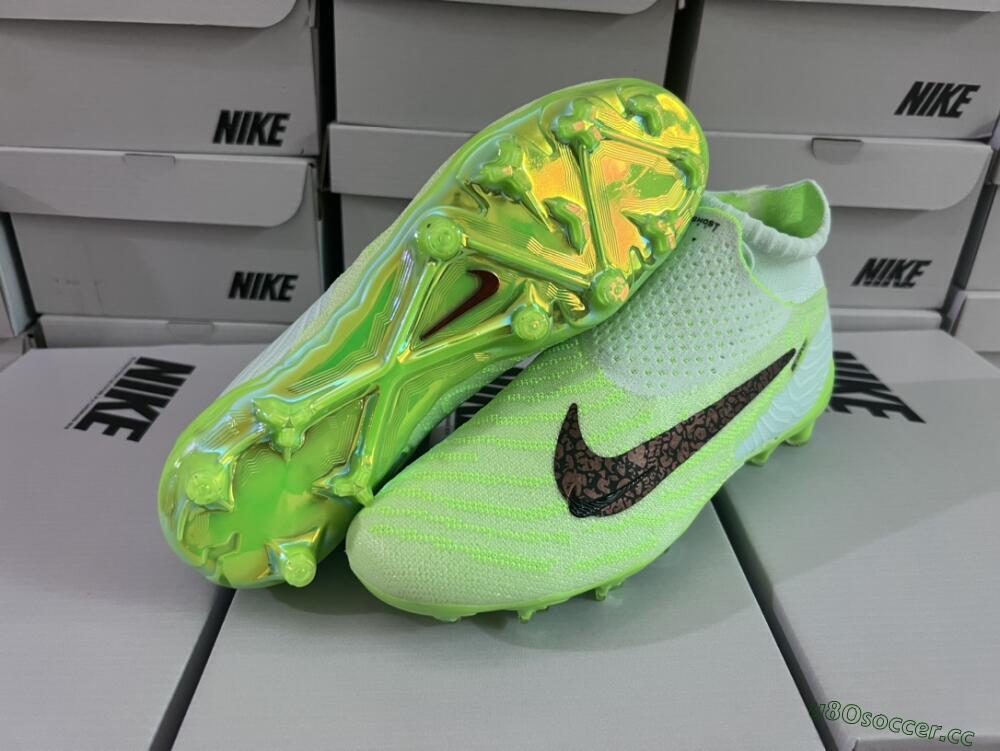 Unisex Nike Phantom GX DF Elite FG Firm Ground High-Tops Football Boots - Green/Black/Brown