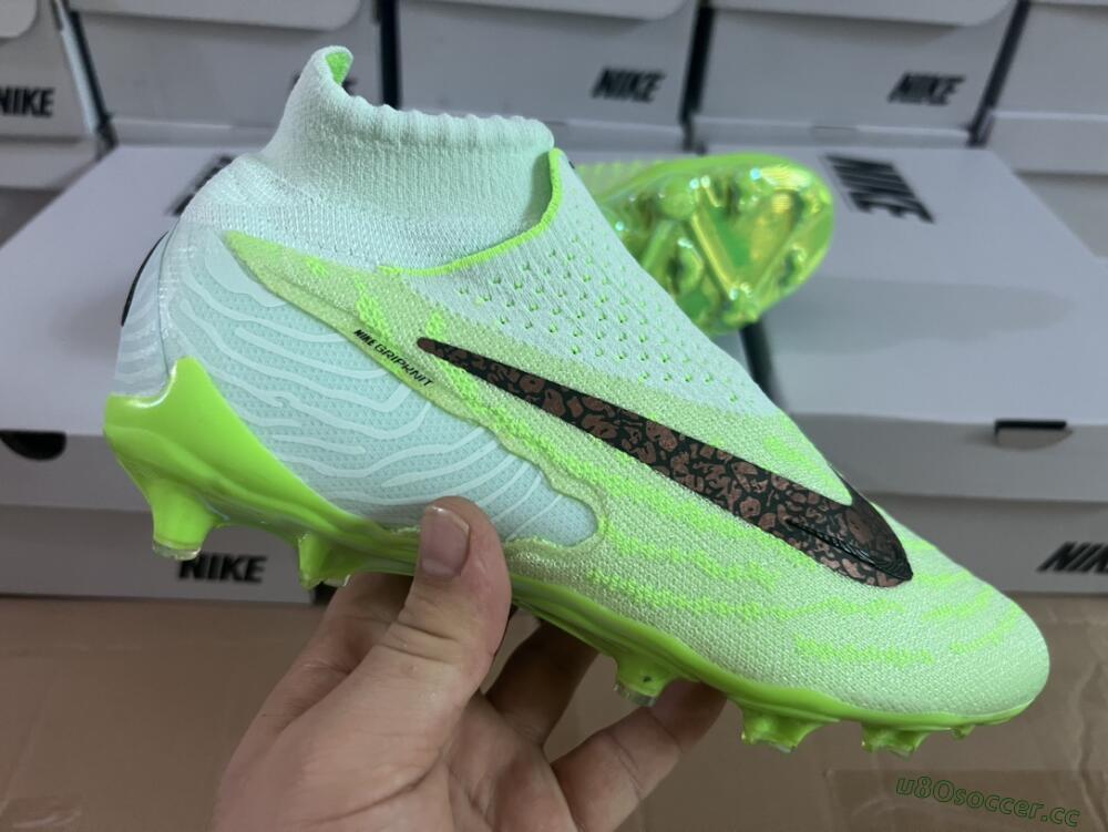 Unisex Nike Phantom GX DF Elite FG Firm Ground High-Tops Football Boots - Green/Black/Brown