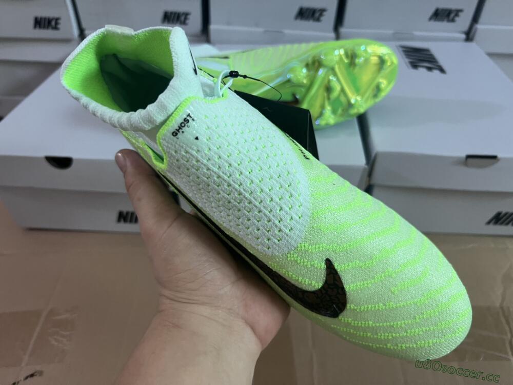 Unisex Nike Phantom GX DF Elite FG Firm Ground High-Tops Football Boots - Green/Black/Brown