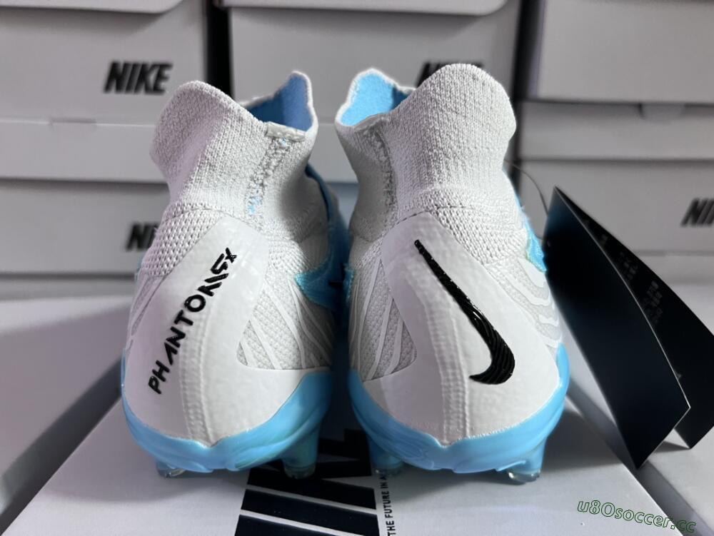 Unisex Nike Phantom GX Elite DF FG Firm Ground High-Tops Football Boots - Blue/White/Black