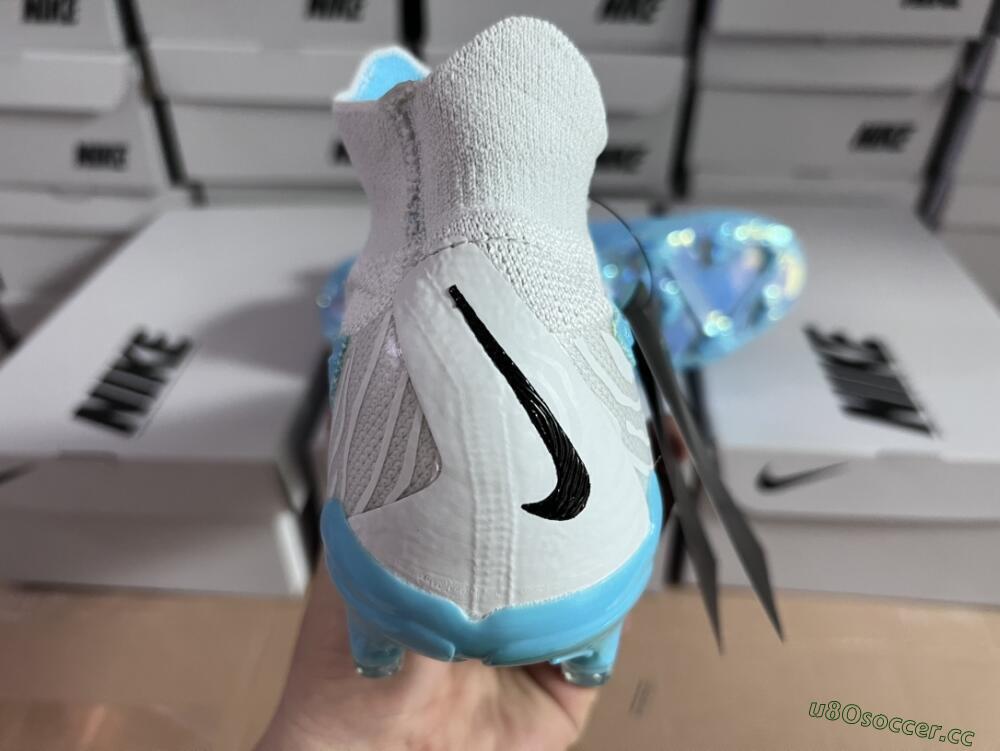 Unisex Nike Phantom GX Elite DF FG Firm Ground High-Tops Football Boots - Blue/White/Black