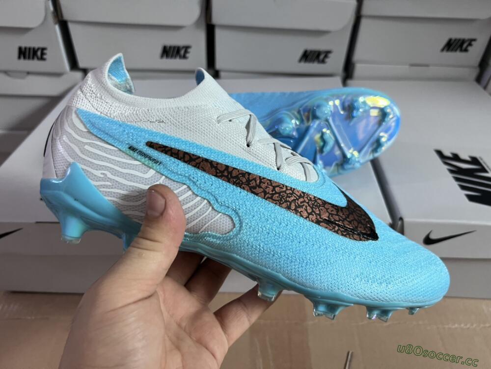 Unisex Nike Phantom GX Elite FG Firm Ground Low-Tops Football Boots - Blue/Black/White