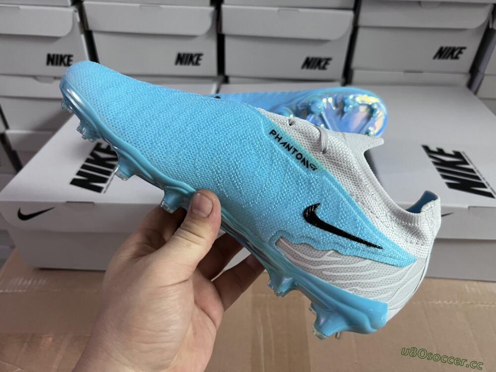 Unisex Nike Phantom GX Elite FG Firm Ground Low-Tops Football Boots - Blue/Black/White