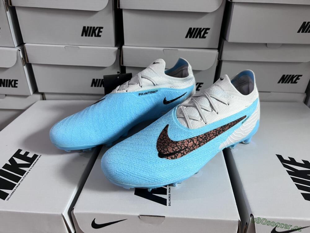 Unisex Nike Phantom GX Elite FG Firm Ground Low-Tops Football Boots - Blue/Black/White