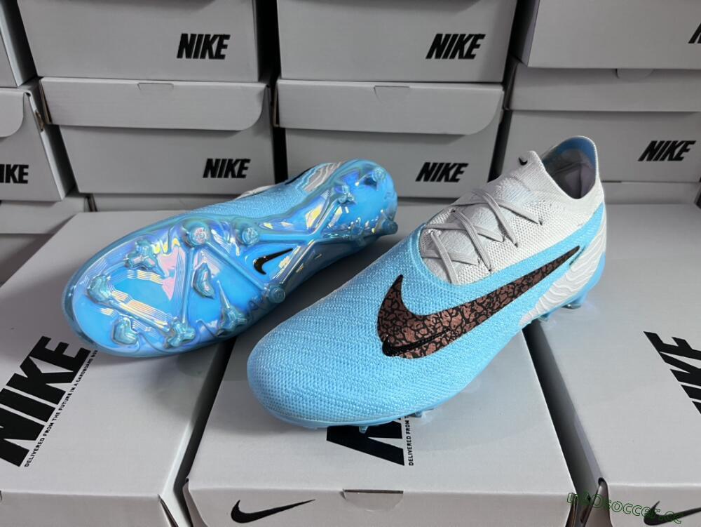 Unisex Nike Phantom GX Elite FG Firm Ground Low-Tops Football Boots - Blue/Black/White
