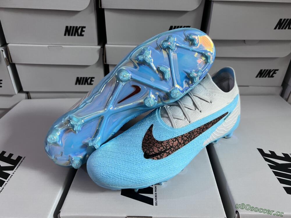 Unisex Nike Phantom GX Elite FG Firm Ground Low-Tops Football Boots - Blue/Black/White