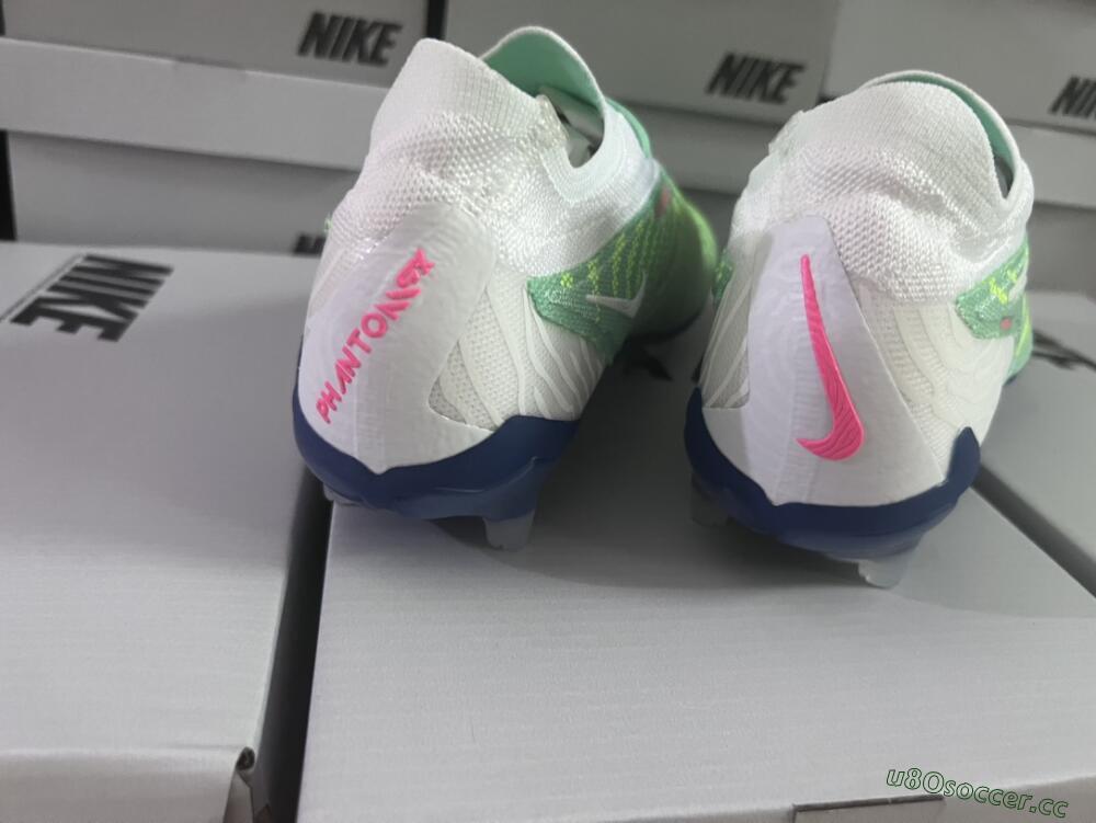 Unisex Nike Phantom GX Elite FG Firm Ground Low-Tops Football Boots - Green/White/Blue