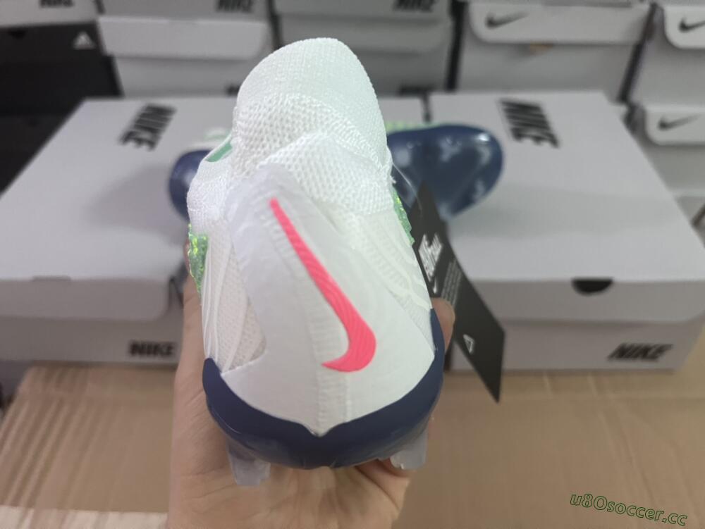 Unisex Nike Phantom GX Elite FG Firm Ground Low-Tops Football Boots - Green/White/Blue