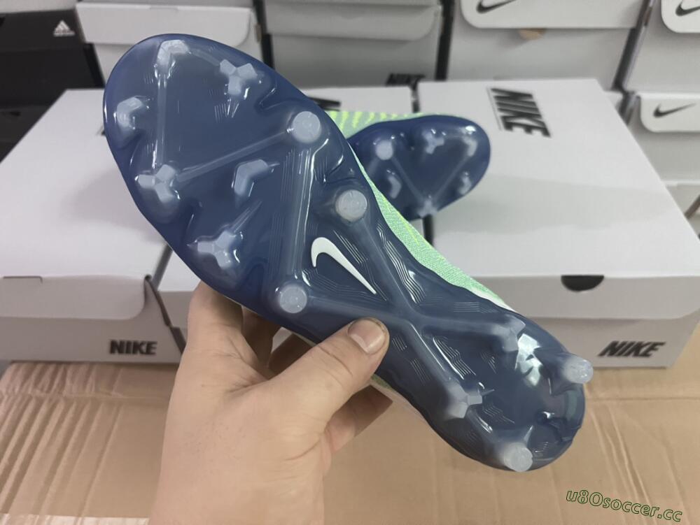 Unisex Nike Phantom GX Elite FG Firm Ground Low-Tops Football Boots - Green/White/Blue