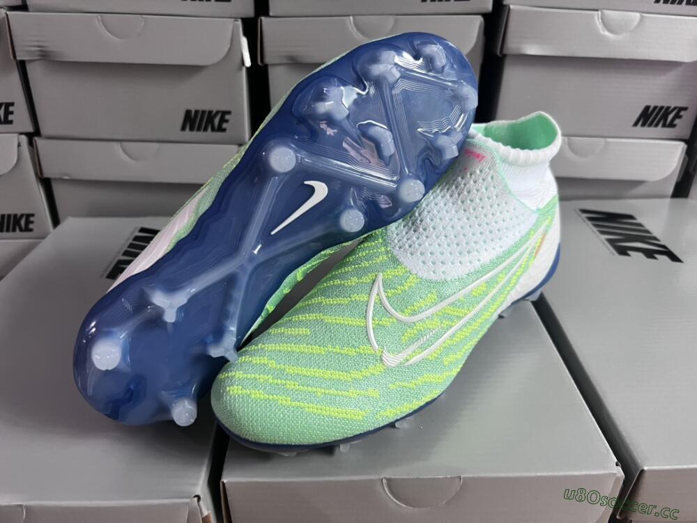 Unisex Nike Phantom GX DF Elite FG Firm Ground High-Tops Football Boots - Green/White/Blue