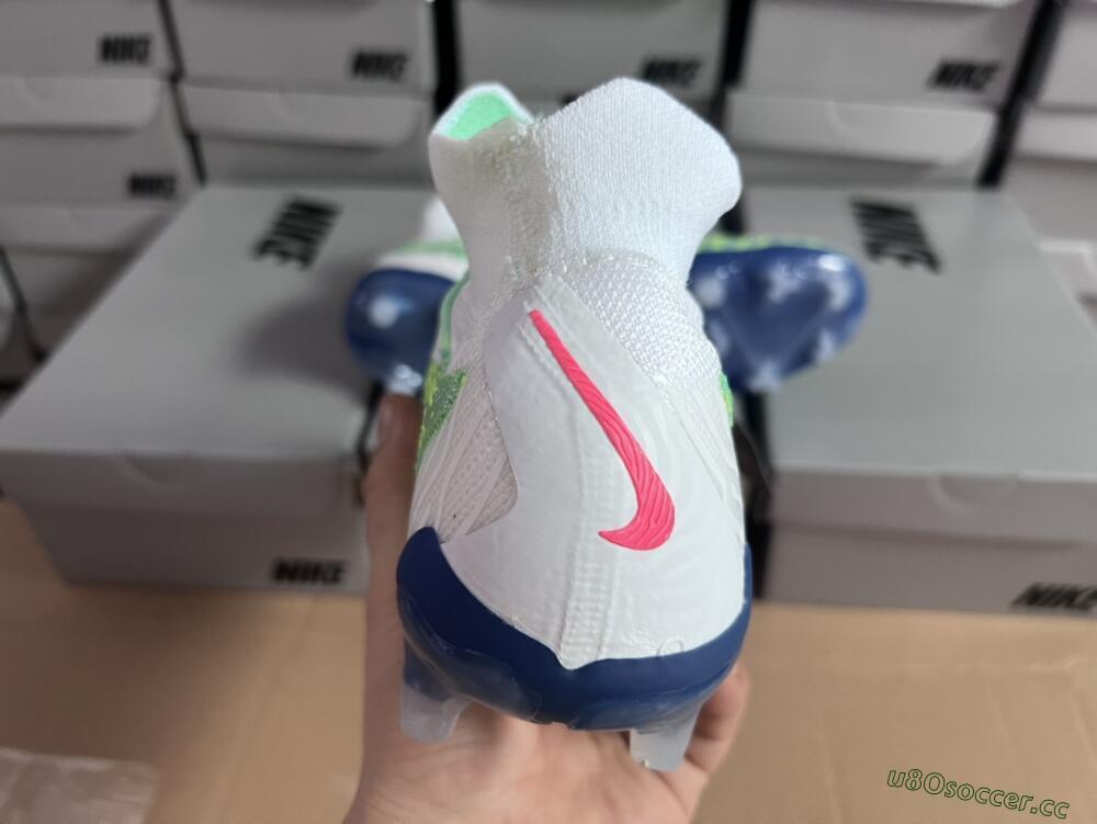Unisex Nike Phantom GX DF Elite FG Firm Ground High-Tops Football Boots - Green/White/Blue
