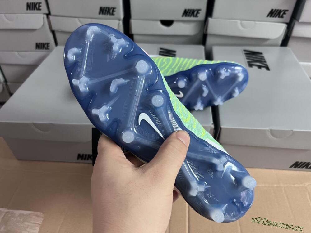 Unisex Nike Phantom GX DF Elite FG Firm Ground High-Tops Football Boots - Green/White/Blue