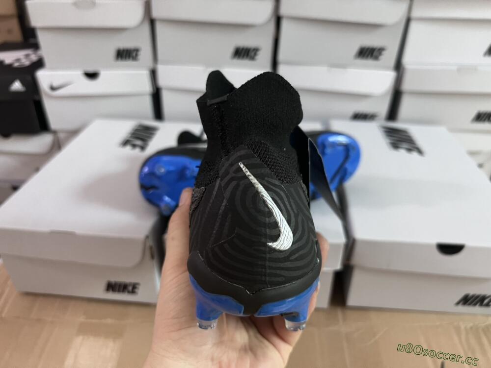 Men's Nike Phantom GX Elite DF Link FG Firm Ground High-Tops Football Boots - Grey/Black/Blue