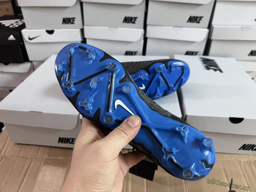 Men's Nike Phantom GX Elite DF Link FG Firm Ground High-Tops Football Boots - Grey/Black/Blue