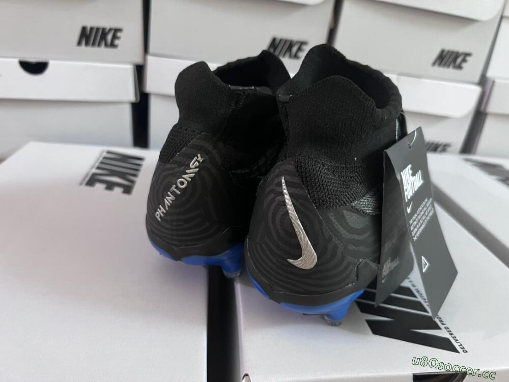 Men's Nike Phantom GX Elite DF Link FG Firm Ground High-Tops Football Boots - Grey/Black/Blue