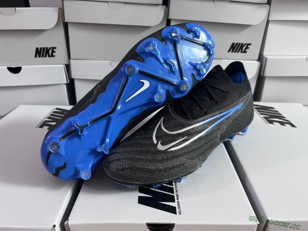 Men's Nike Phantom GX Elite FG Firm Ground Low-Tops Football Boots - Black/Grey/Blue