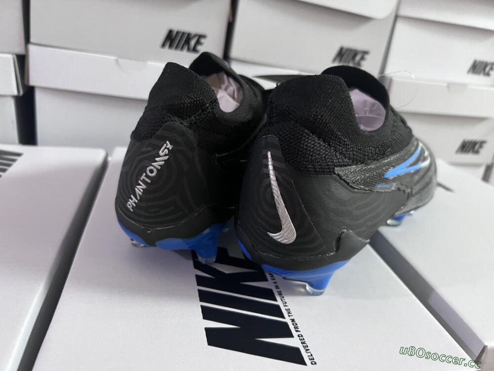 Men's Nike Phantom GX Elite FG Firm Ground Low-Tops Football Boots - Black/Grey/Blue