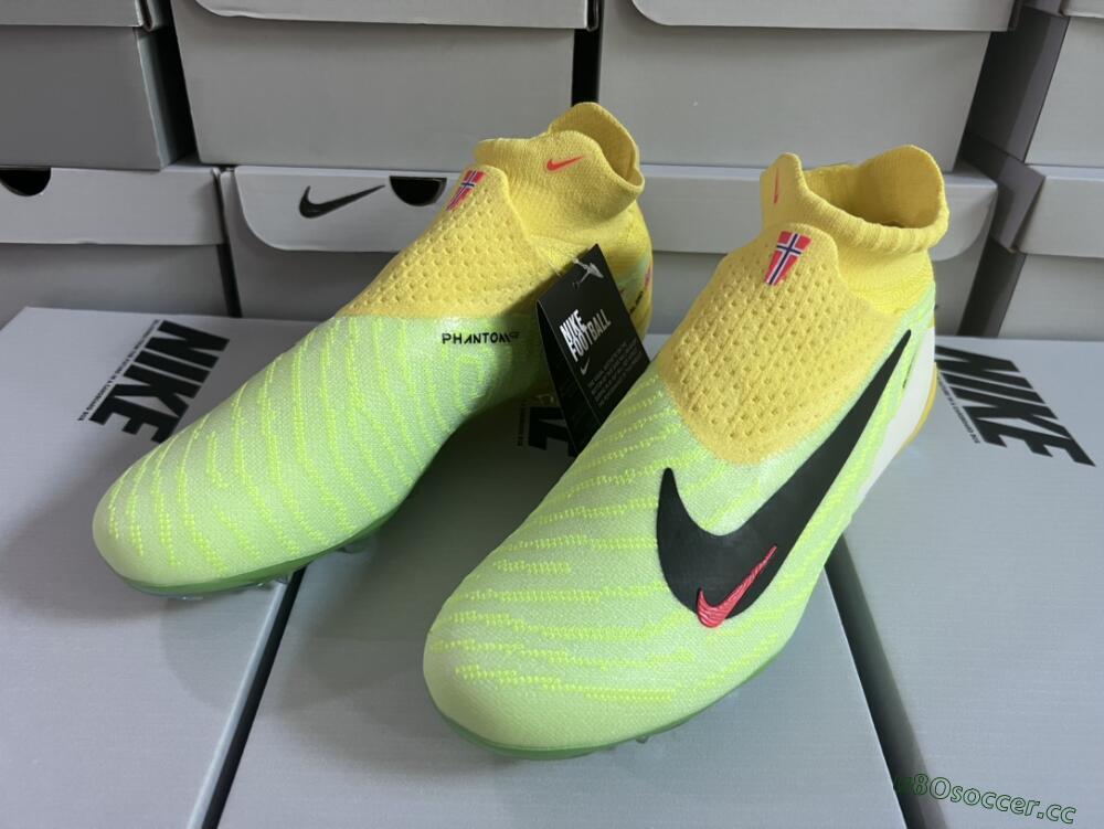 Men's Nike Phantom GX Elite DF FG Firm Ground High-Tops Football Boots - Yellow/Green/Black/Red