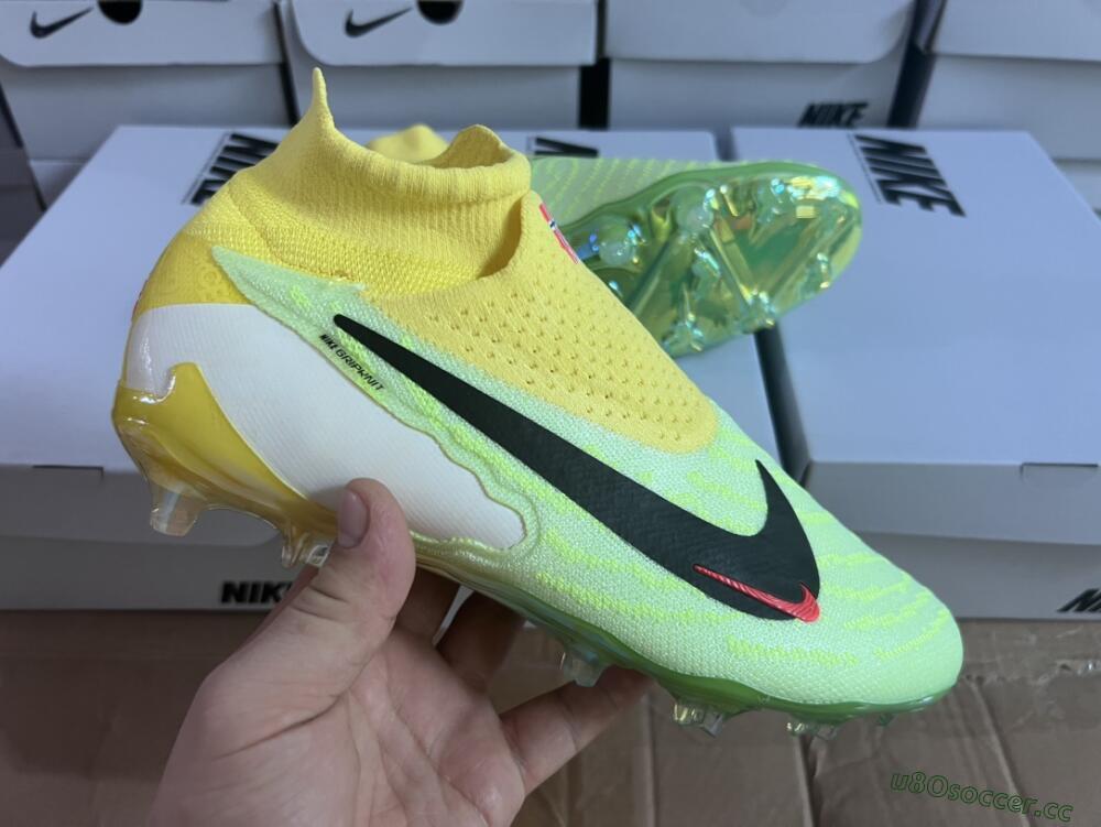 Men's Nike Phantom GX Elite DF FG Firm Ground High-Tops Football Boots - Yellow/Green/Black/Red