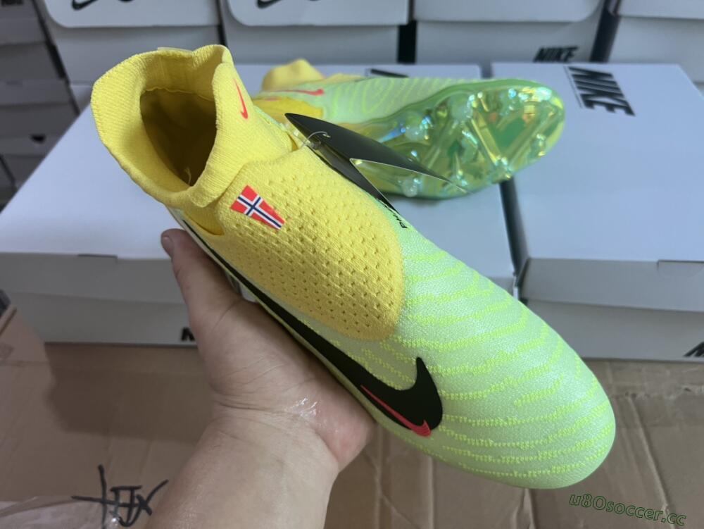 Men's Nike Phantom GX Elite DF FG Firm Ground High-Tops Football Boots - Yellow/Green/Black/Red