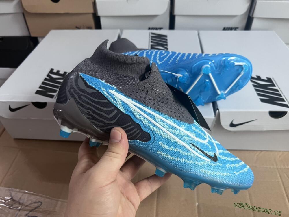 Unisex Nike Phantom GX DF Elite FG Firm Ground High-Tops Football Boots - Blue/White/Black
