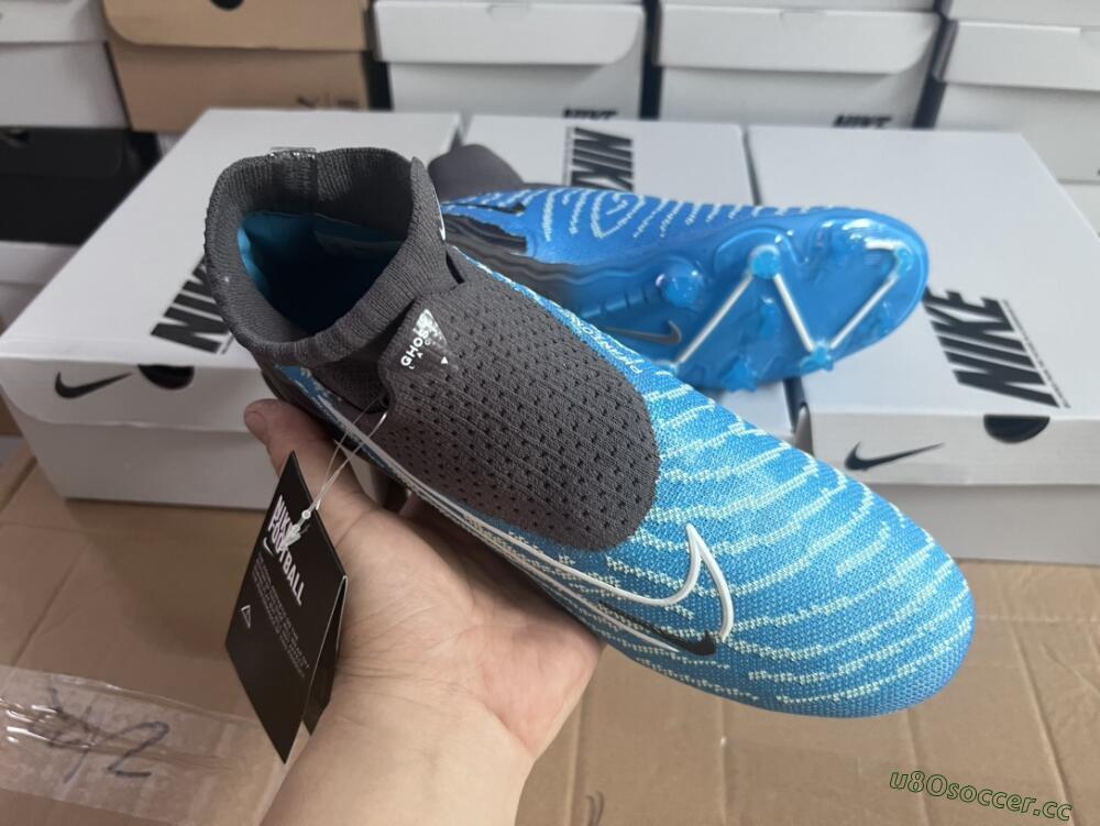 Unisex Nike Phantom GX DF Elite FG Firm Ground High-Tops Football Boots - Blue/White/Black
