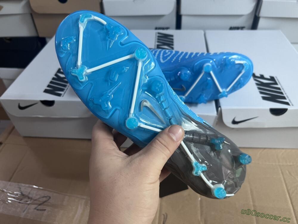 Unisex Nike Phantom GX DF Elite FG Firm Ground High-Tops Football Boots - Blue/White/Black