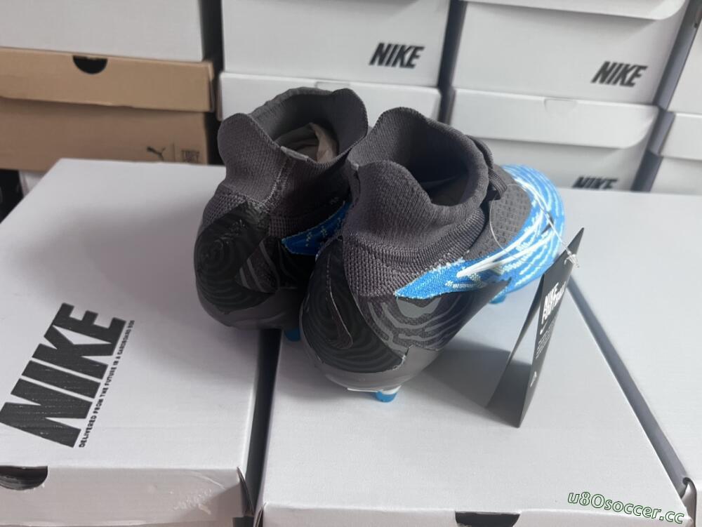 Unisex Nike Phantom GX DF Elite FG Firm Ground High-Tops Football Boots - Blue/White/Black