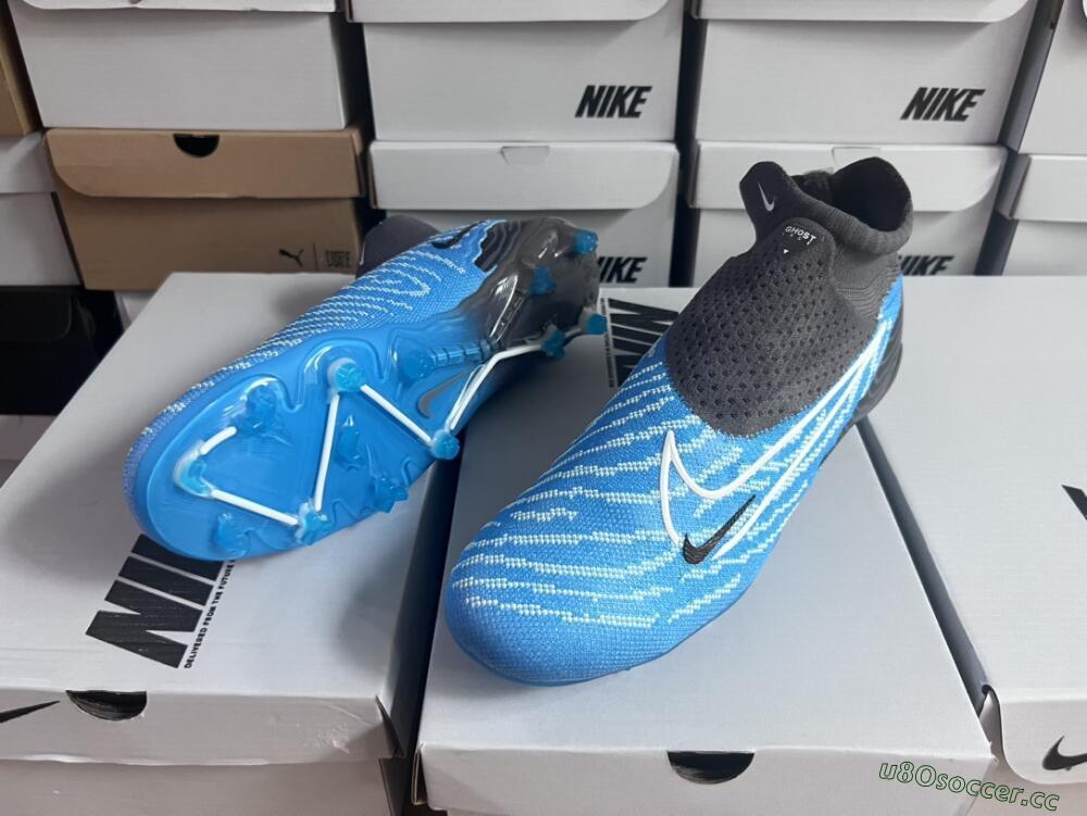 Unisex Nike Phantom GX DF Elite FG Firm Ground High-Tops Football Boots - Blue/White/Black