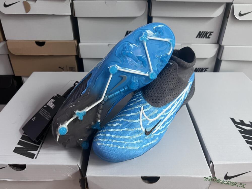 Unisex Nike Phantom GX DF Elite FG Firm Ground High-Tops Football Boots - Blue/White/Black