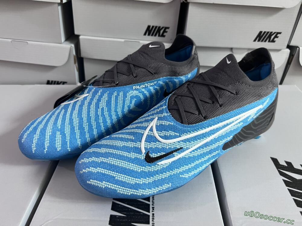 Unisex Nike Phantom GX Elite FG Firm Ground Low-Tops Football Boots - Blue/White/Black