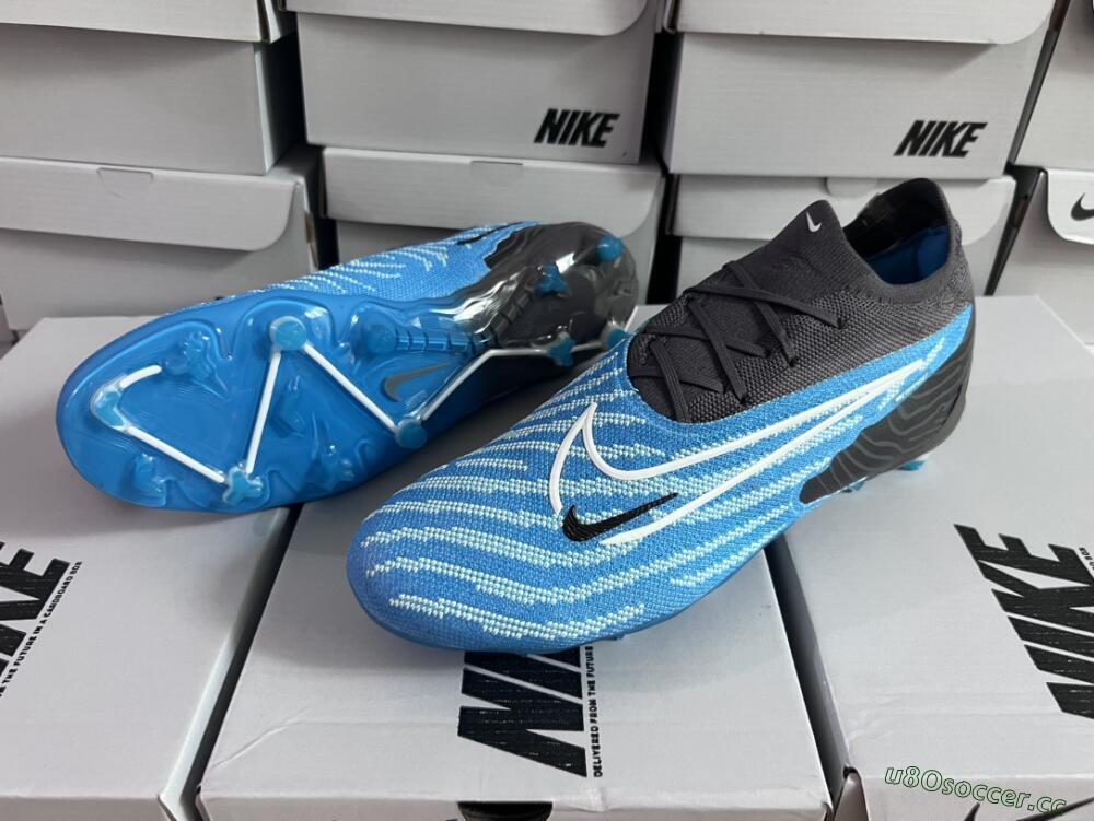 Unisex Nike Phantom GX Elite FG Firm Ground Low-Tops Football Boots - Blue/White/Black