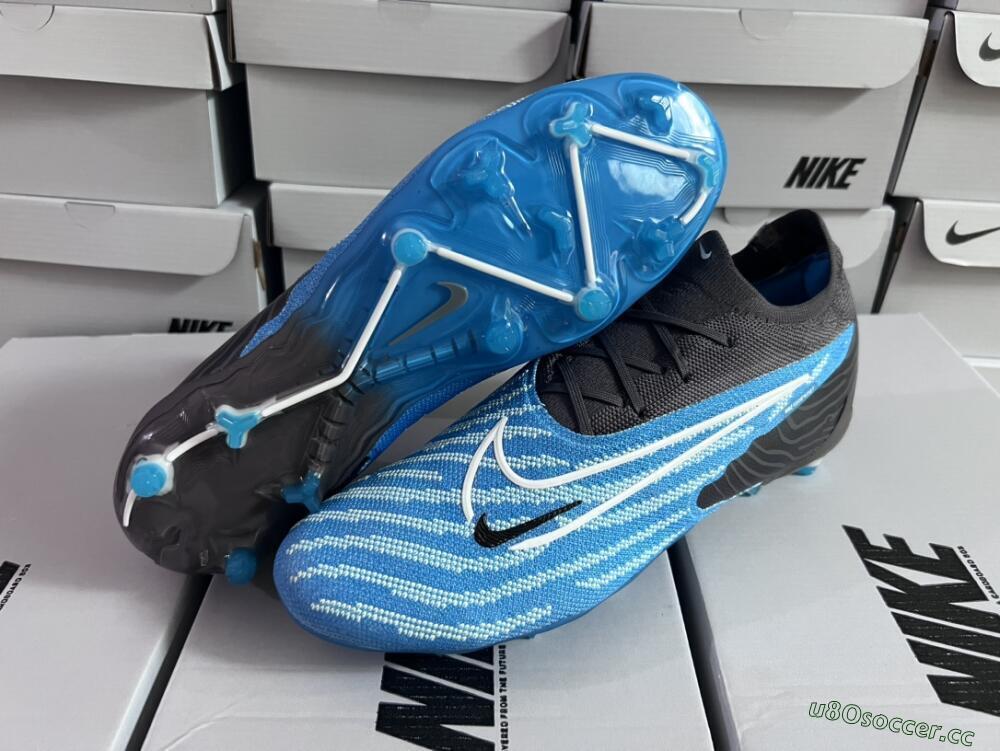Unisex Nike Phantom GX Elite FG Firm Ground Low-Tops Football Boots - Blue/White/Black