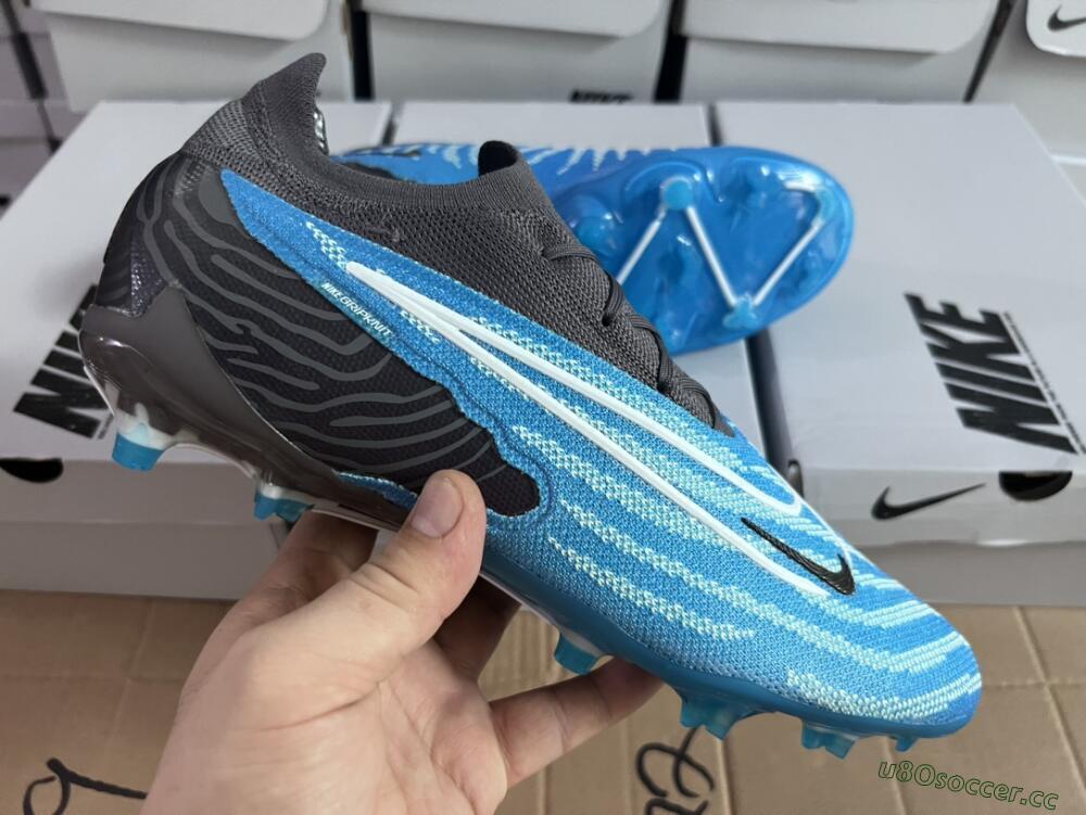 Unisex Nike Phantom GX Elite FG Firm Ground Low-Tops Football Boots - Blue/White/Black