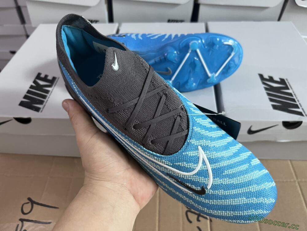 Unisex Nike Phantom GX Elite FG Firm Ground Low-Tops Football Boots - Blue/White/Black